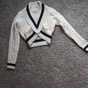 Cropped preppy sweater